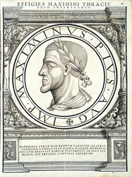 Maximus Thrax, illustration from Imperatorum Romanorum Omnium Orientalium et Occidentalium Verissimae Imagines ex Antiquis Numismatis